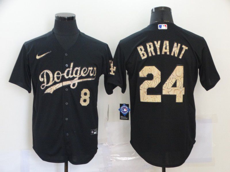 Men Los Angeles Dodgers 24 Bryant Black Nike Game MLB Jerseys